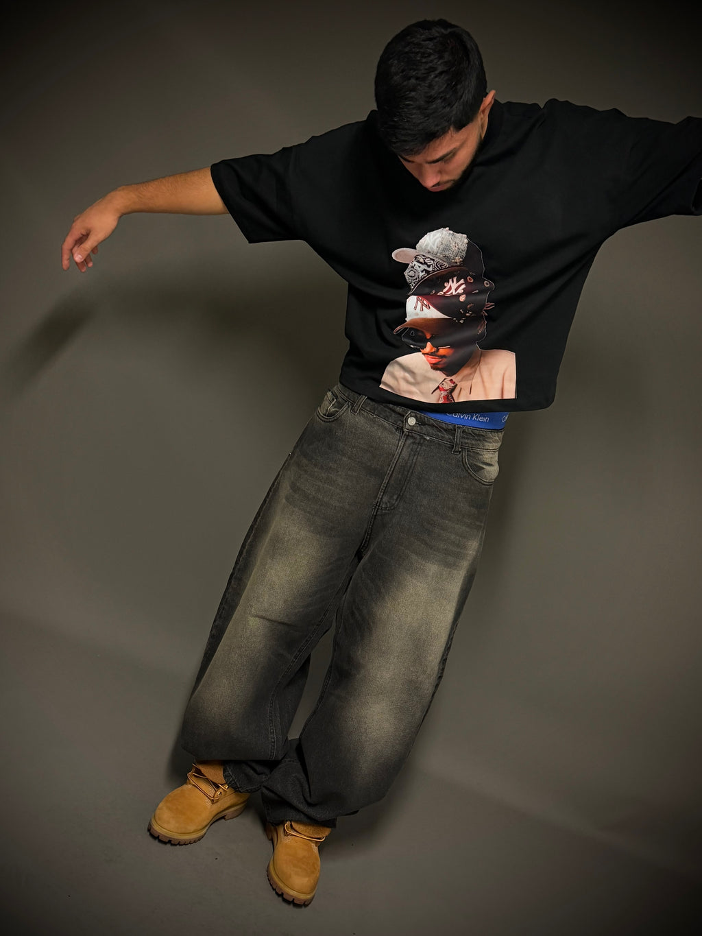 Jeans baggy slavato