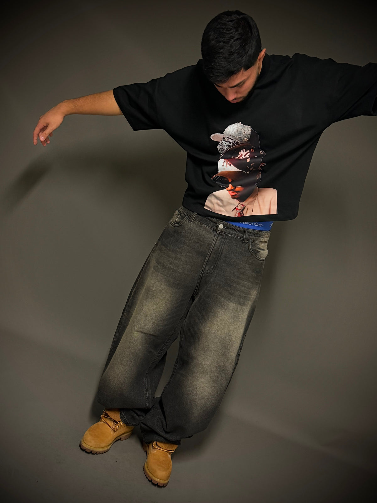 Jeans baggy slavato
